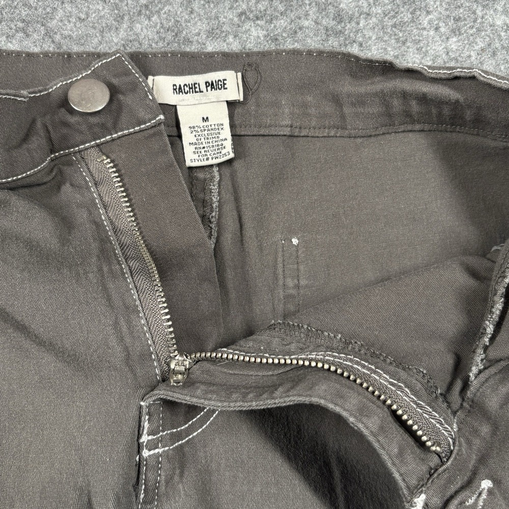 Rachel Paige Cargo Jogger Pants Womens Medium Gray Contrast Stitch Utility - Picture 5 of 9
